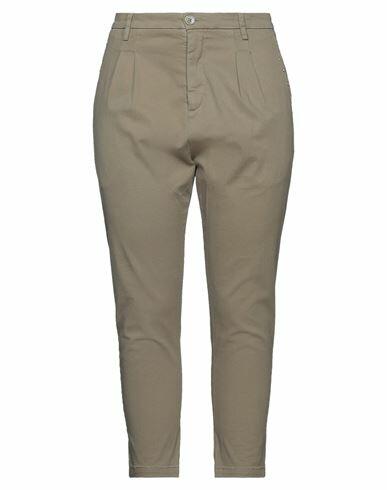 Aglini Woman Pants Khaki Cotton, Elastane Cover