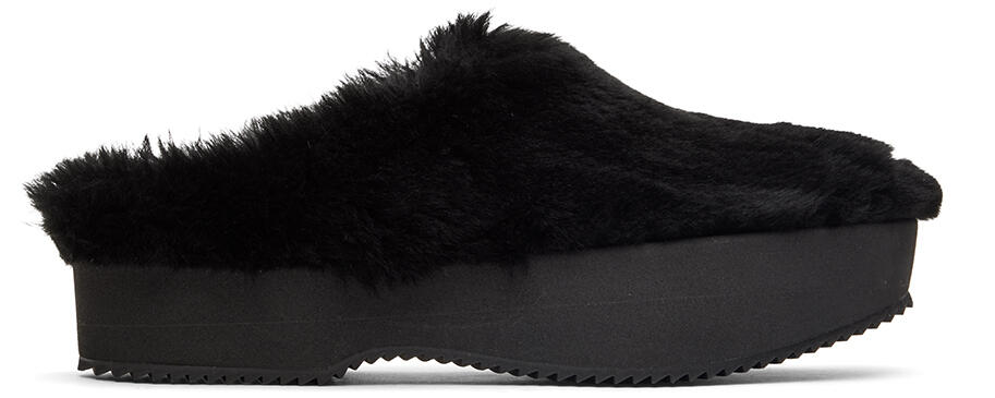 Dries Van Noten Black Slip-On Shearling Loafers Cover