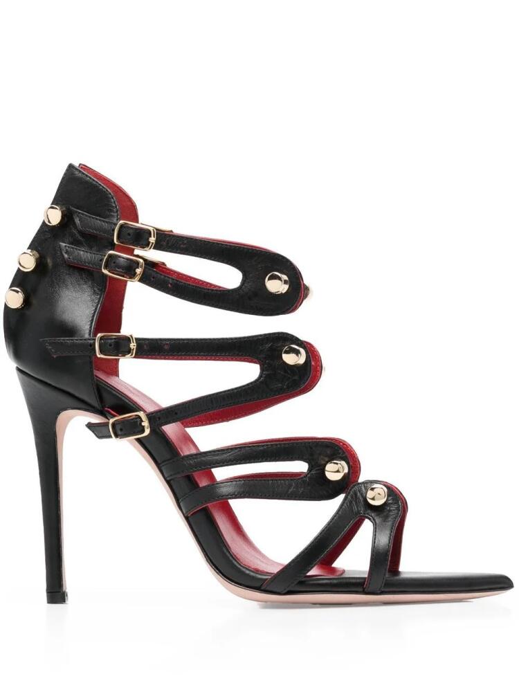 HARDOT 100mm bar-detail strappy sandals - Black Cover