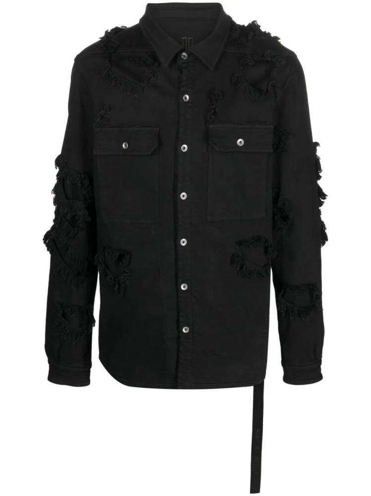 Rick Owens DRKSHDW distressed shirt jacket - Black Cover