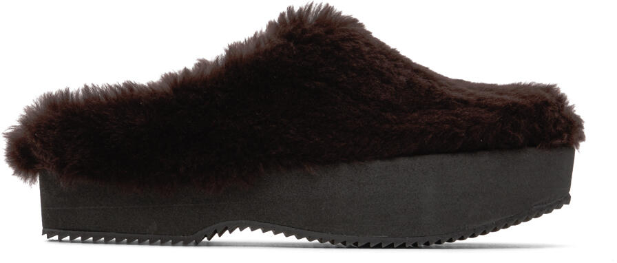 Dries Van Noten Brown Shearling Slippers Cover