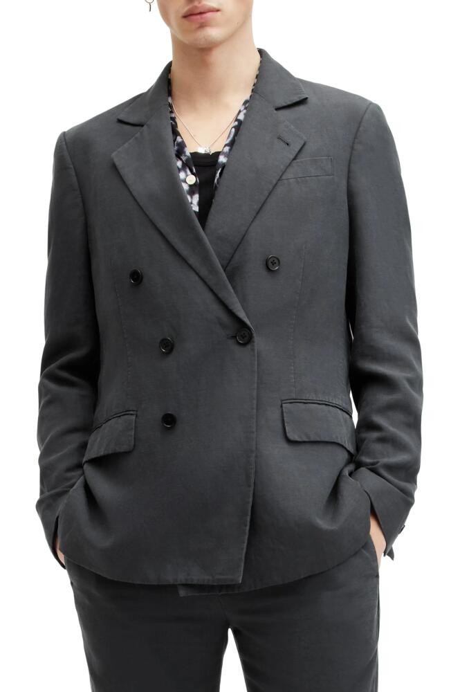 AllSaints Tansey Double Breasted Blazer in Slate Grey Cover