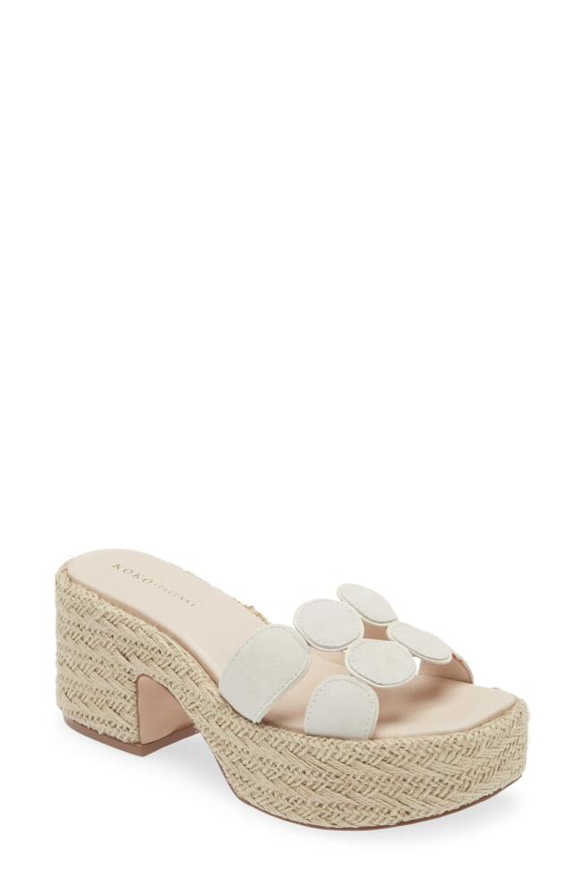 KOKO + PALENKI Lucia Platform Slide Sandal in White Leather Cover