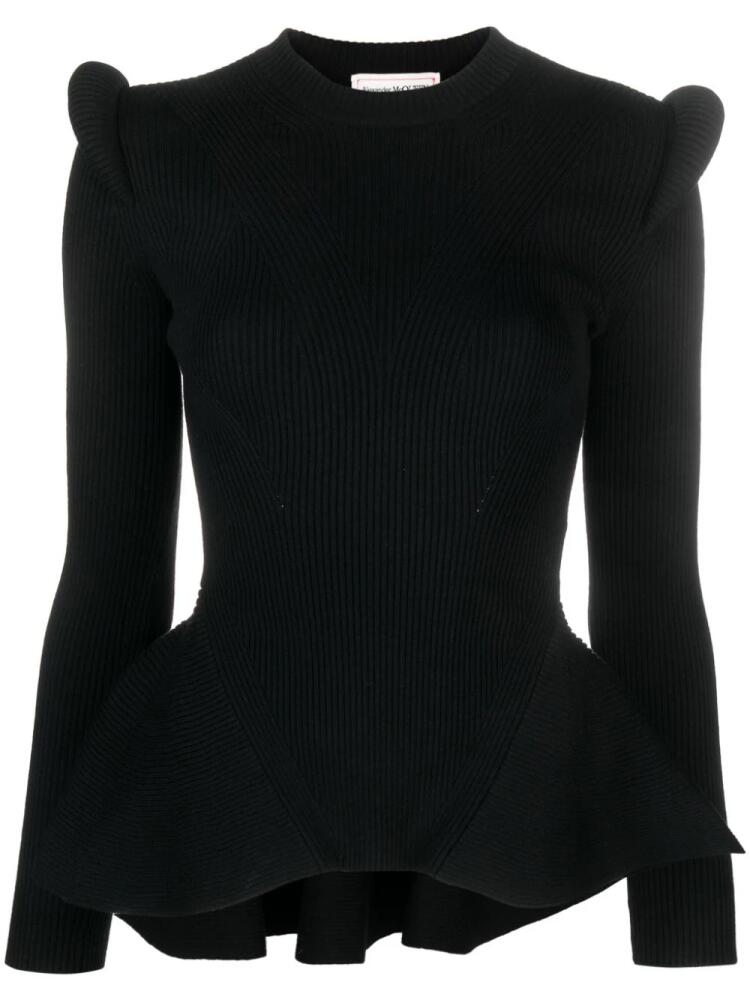 Alexander McQueen Kickback wool-blend jumper - Black Cover