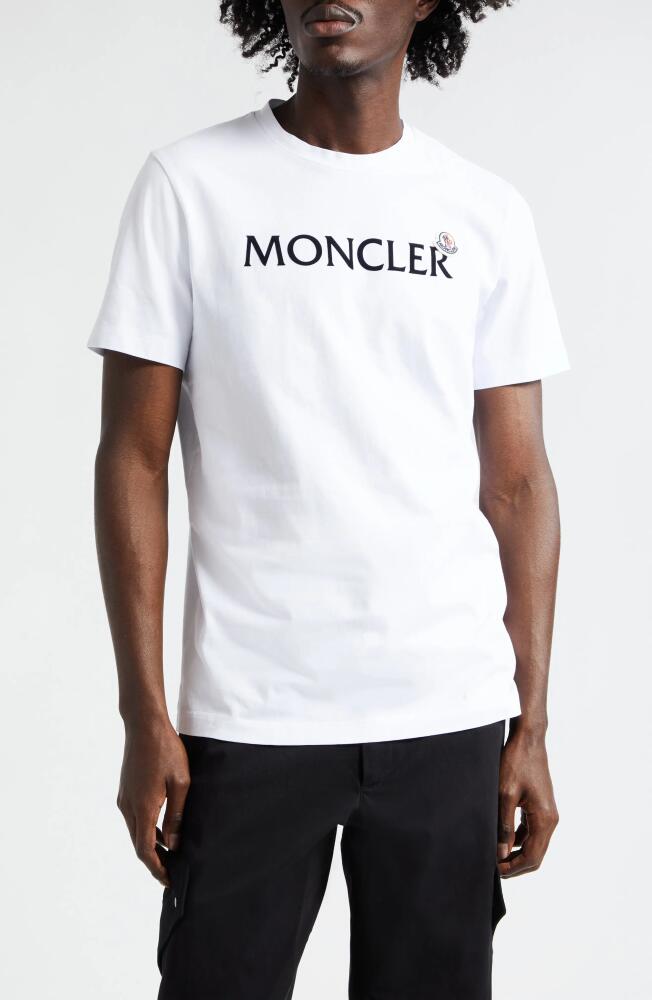 Moncler Logo Cotton Graphic T-Shirt in White Cover