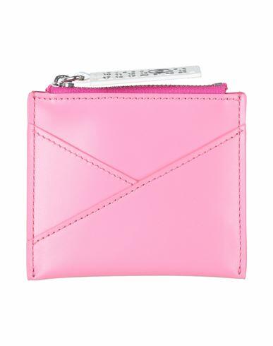 Mm6 Maison Margiela Woman Coin purse Pink Leather Cover