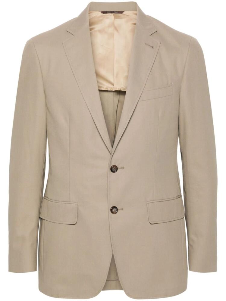 Canali single-breasted cotton blazer - Neutrals Cover