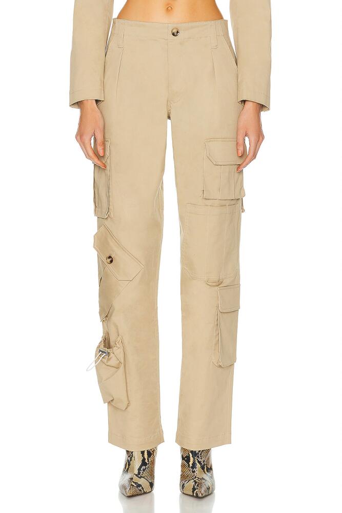 RTA Multi Pocket Cargo Pant in Beige Cover