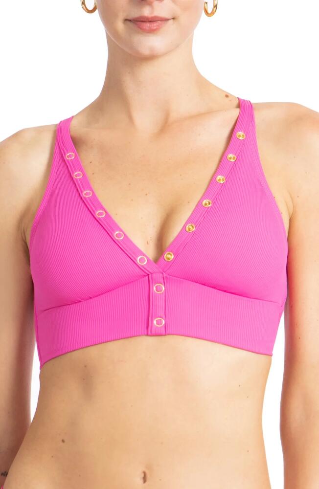 Robin Piccone Amy Halter Bikini Top in Rosy Cover