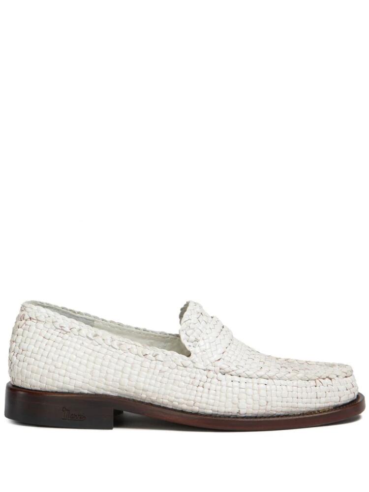 Marni interwoven-design leather loafers - White Cover