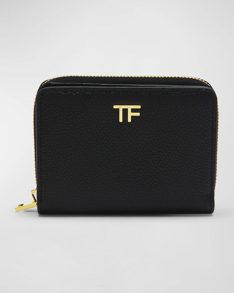 TOM FORD TF Compact Zipped Wallet in Grained Leather Cover