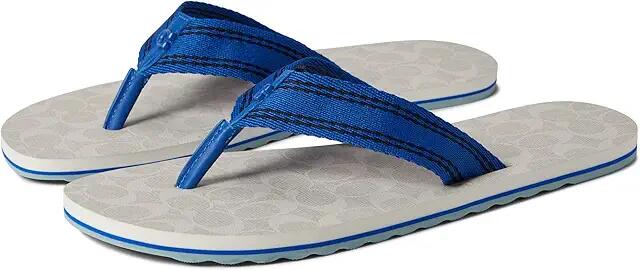 COACH Signature Webbing Flip-Flop (Blue Fin) Men's Shoes Cover