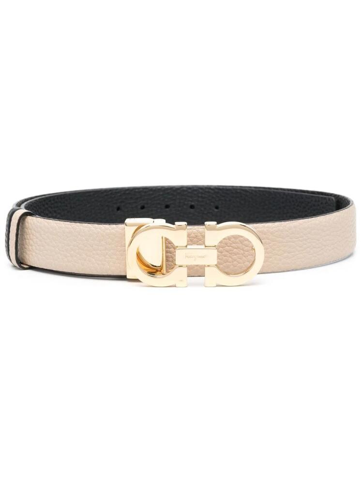 Ferragamo Gancini-buckle leather belt - Neutrals Cover