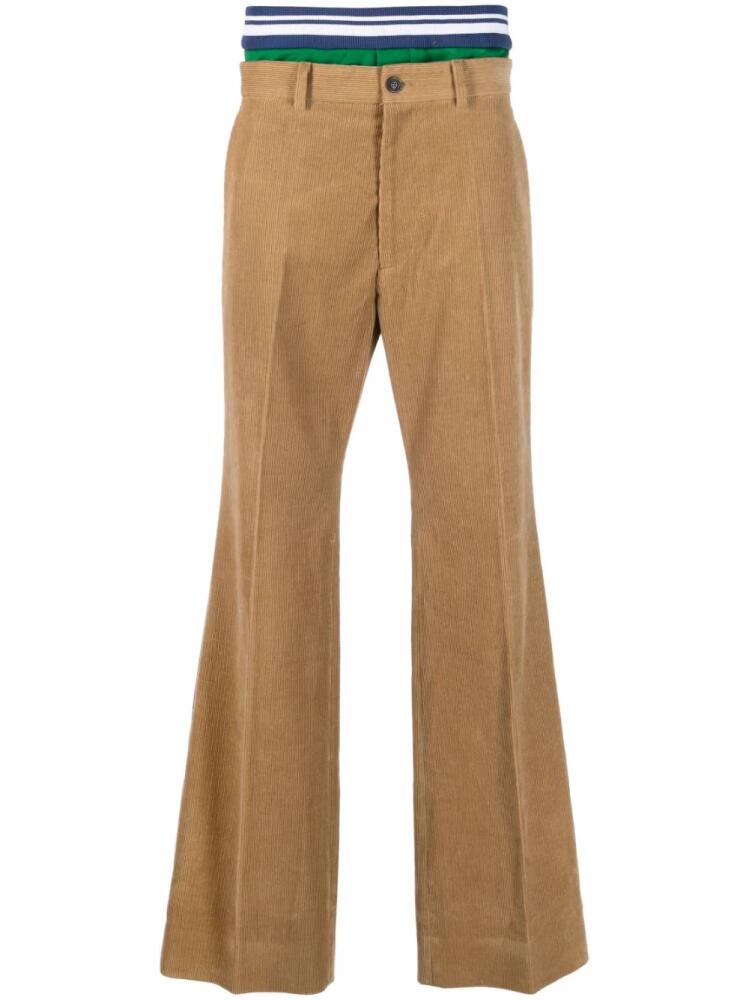 DSQUARED2 double-waistband corduroy trousers - Brown Cover