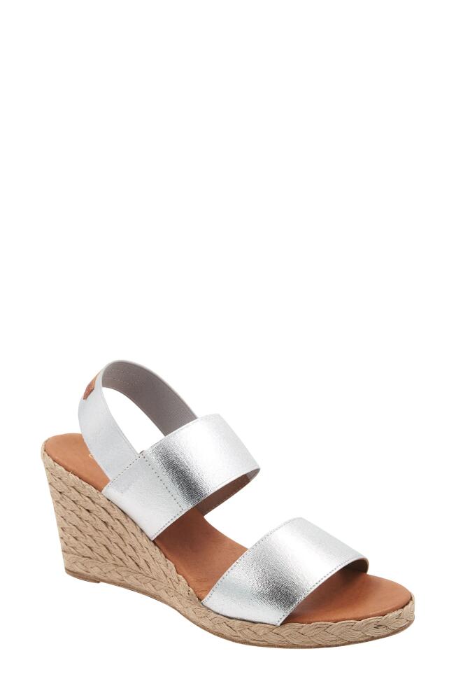 André Assous Allison Espadrille Wedge Sandal in Silver Cover