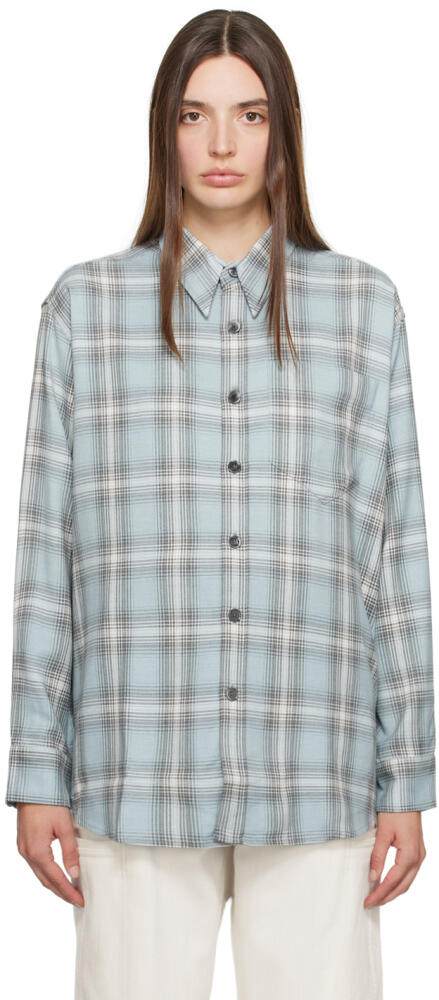 AMI Paris Blue Check Shirt Cover