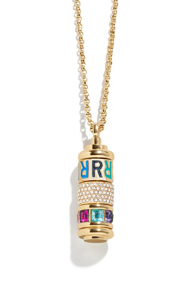 BaubleBar Initial Spinner Pendant Necklace in Gold R Cover