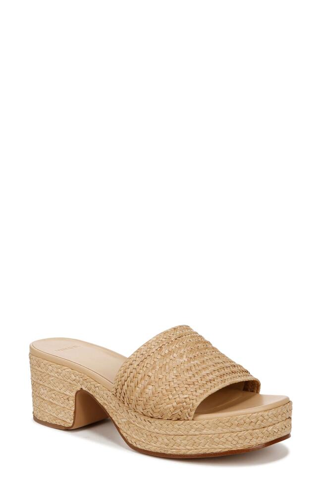 Vince Margo Raffia Platform Slide Sandal in Toastedwheat Cover