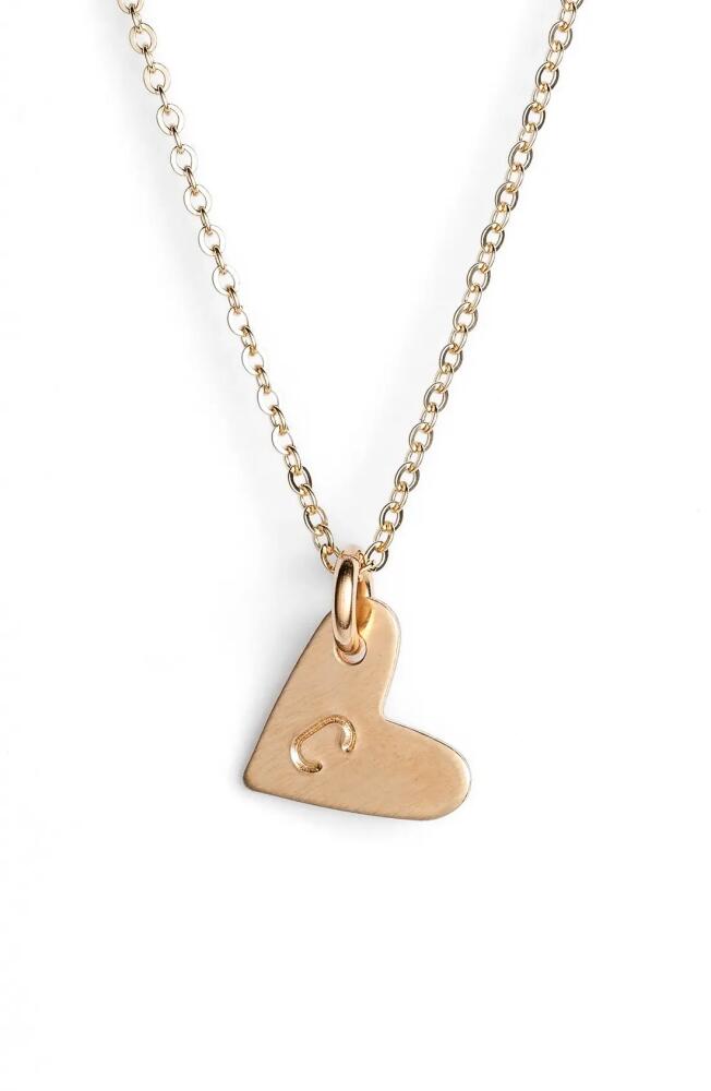 Nashelle 14k-Gold Fill Initial Mini Heart Pendant Necklace in Gold/C Cover