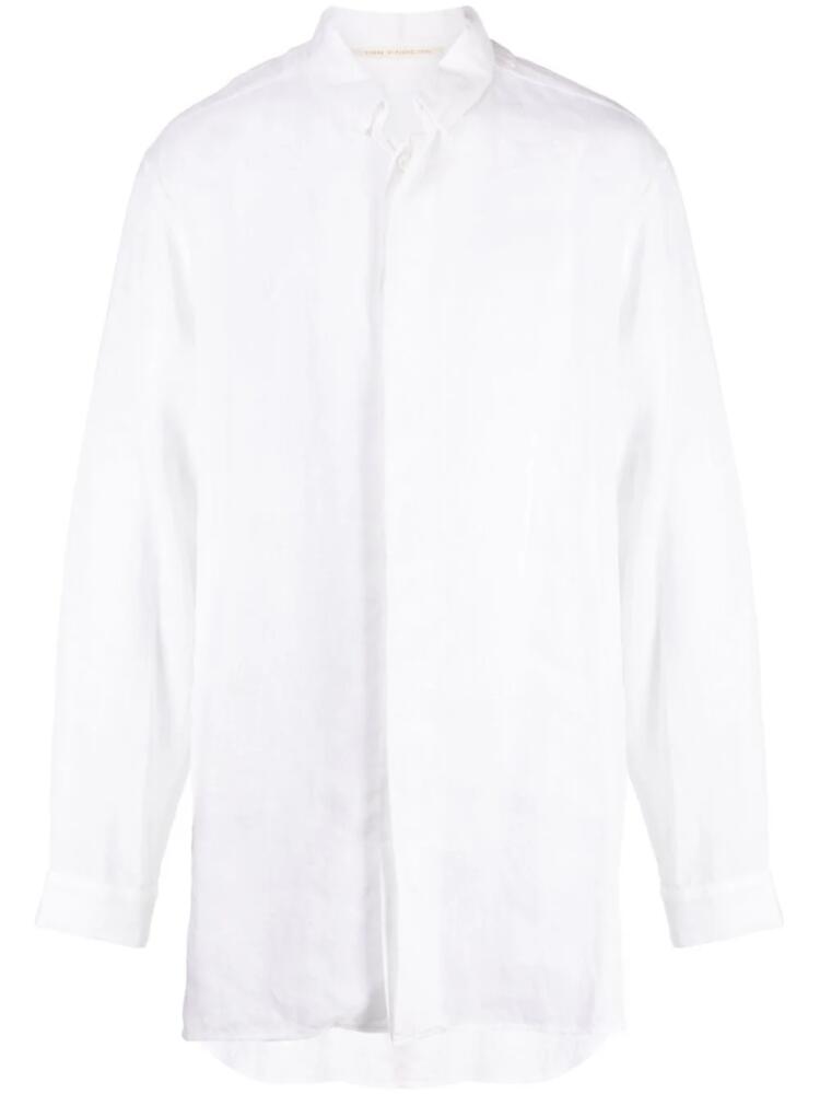 Forme D'expression spread-collar linen shirt - White Cover