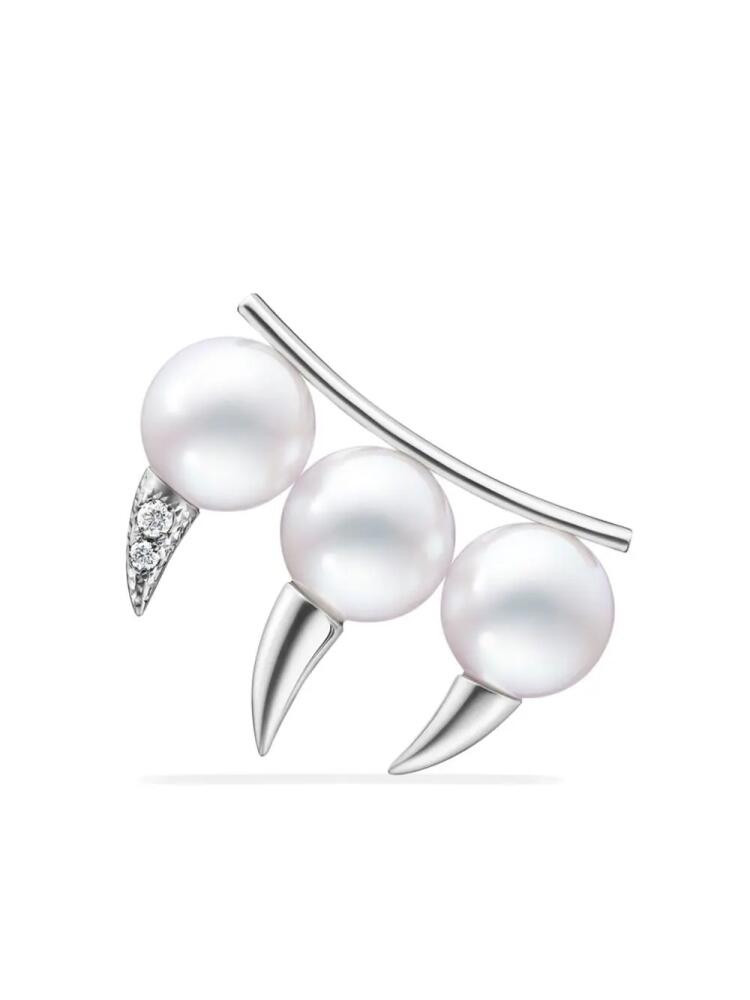 TASAKI 18kt white gold Danger Fang pearl earring - Silver Cover