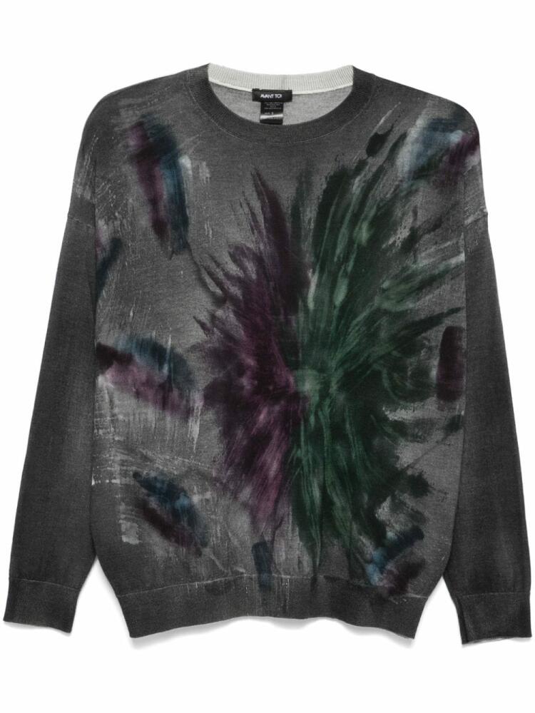 Avant Toi abstract-print sweater - Black Cover