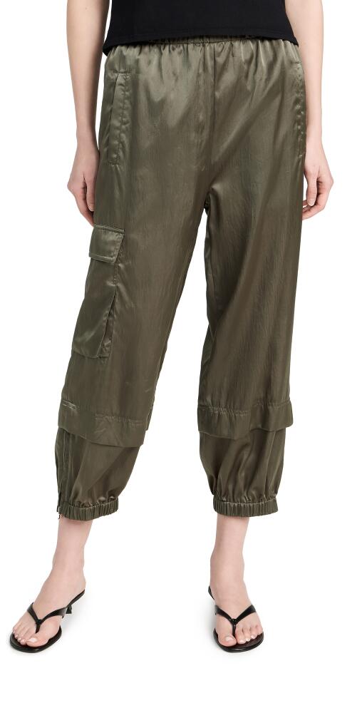 Tibi Shiny Nylon Wilt Pull On Joggers Dune Cover