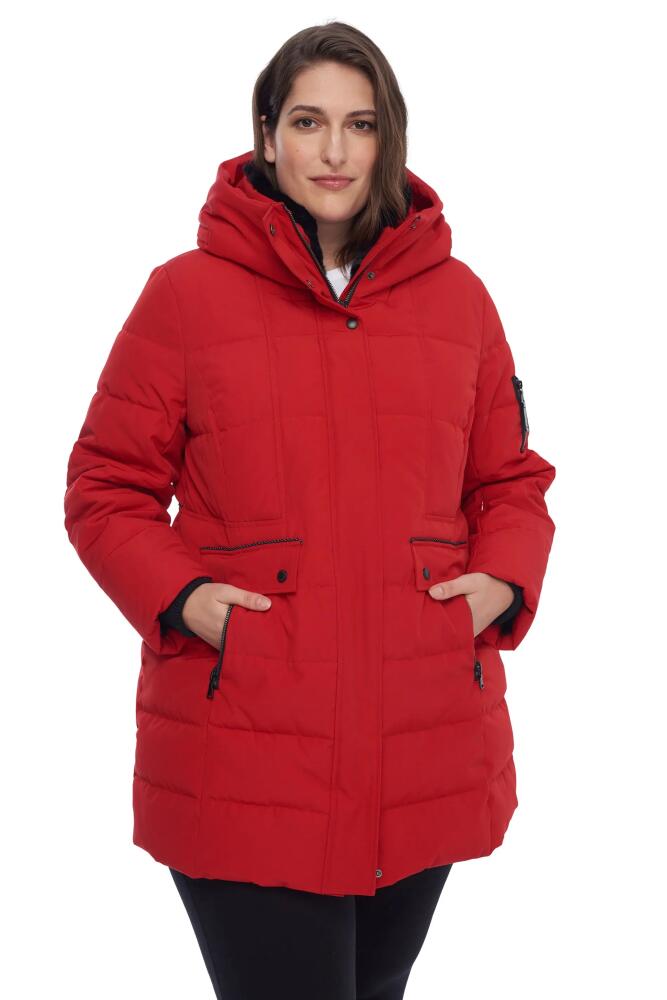 Alpine North KOOTNEY PLUS SIZE - Vegan Down Mid-Length Parka Coat in Crimson Cover