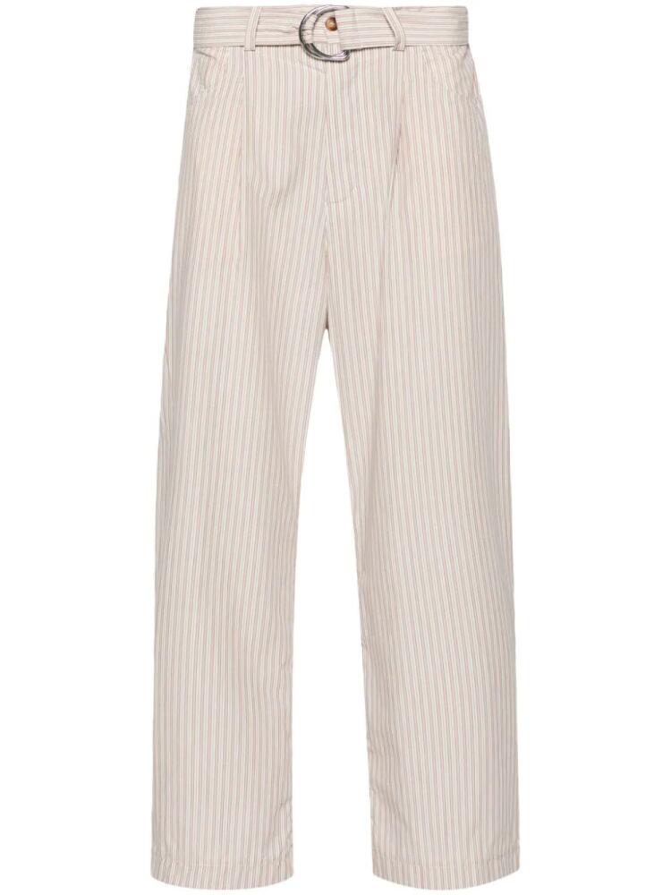 Nanushka Ferre pinstriped belted trousers - Brown Cover