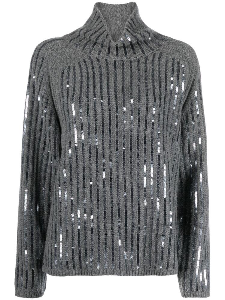 Dorothee Schumacher sequin-embellished funnel-neck jumper - Grey Cover