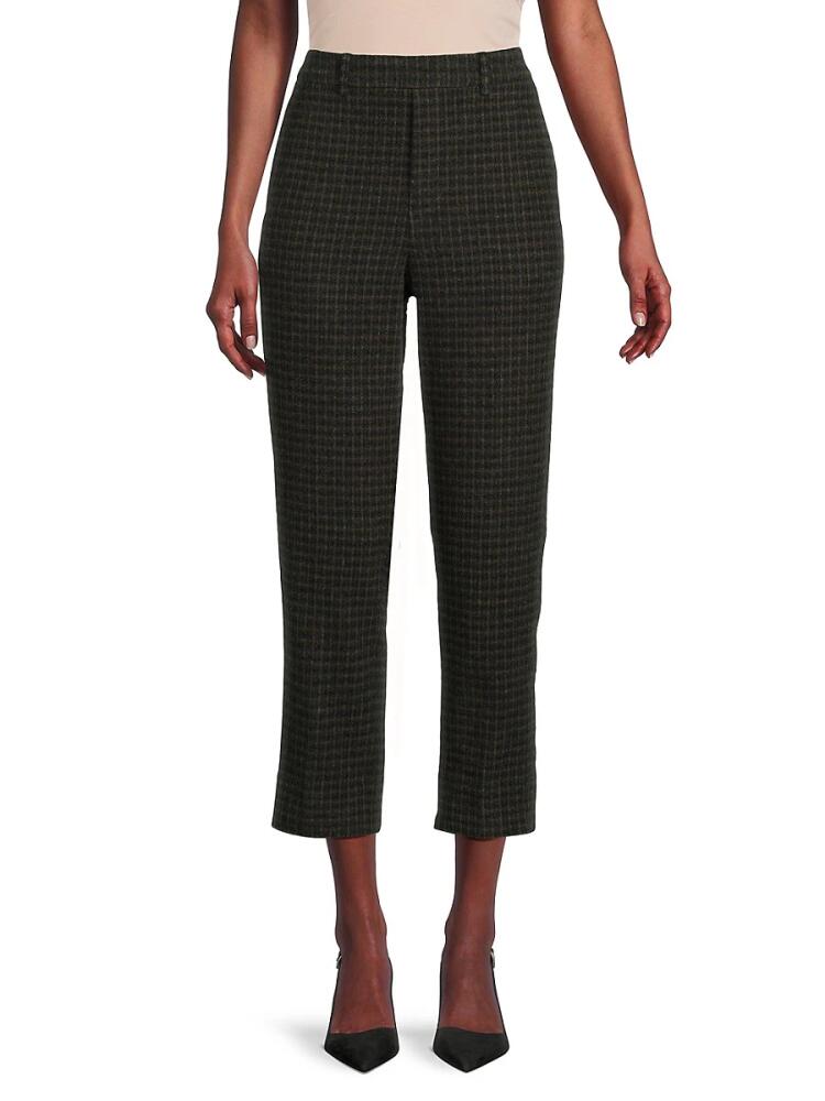 Vince Women's Plaid Cropped Pants - Grey Multicolor Cover