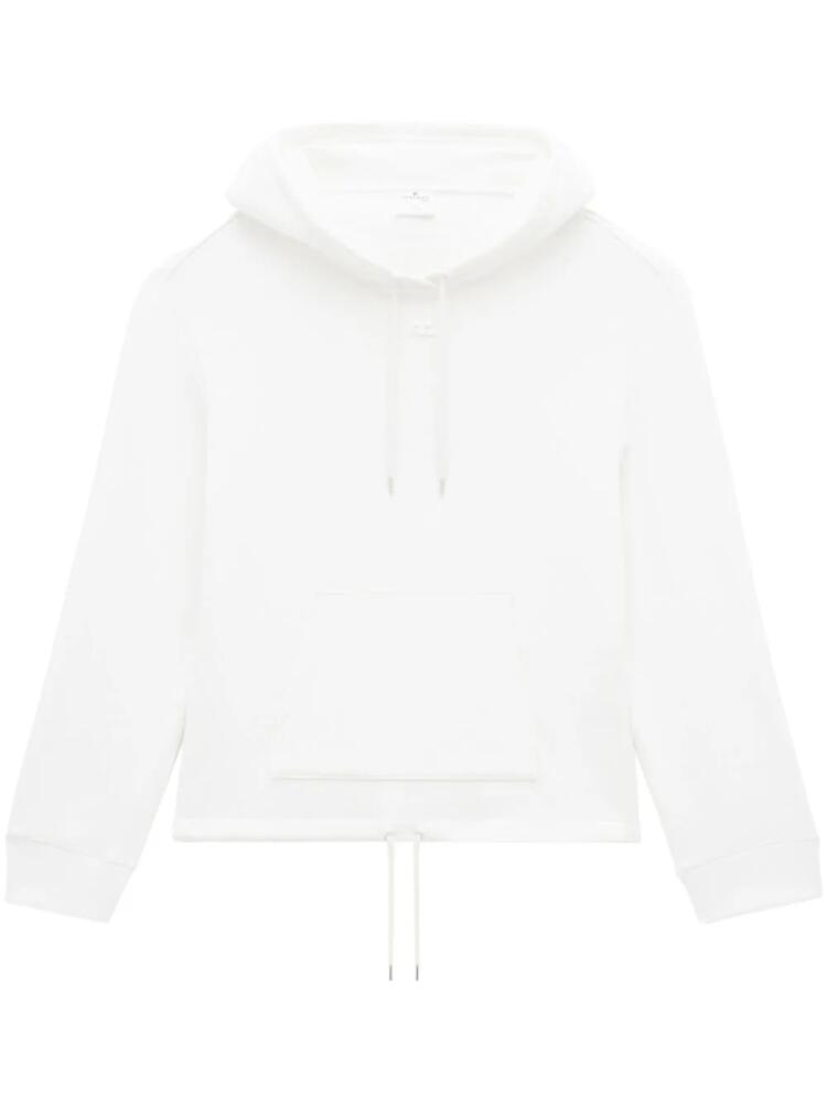 Courrèges logo-patch cotton hoodie - White Cover