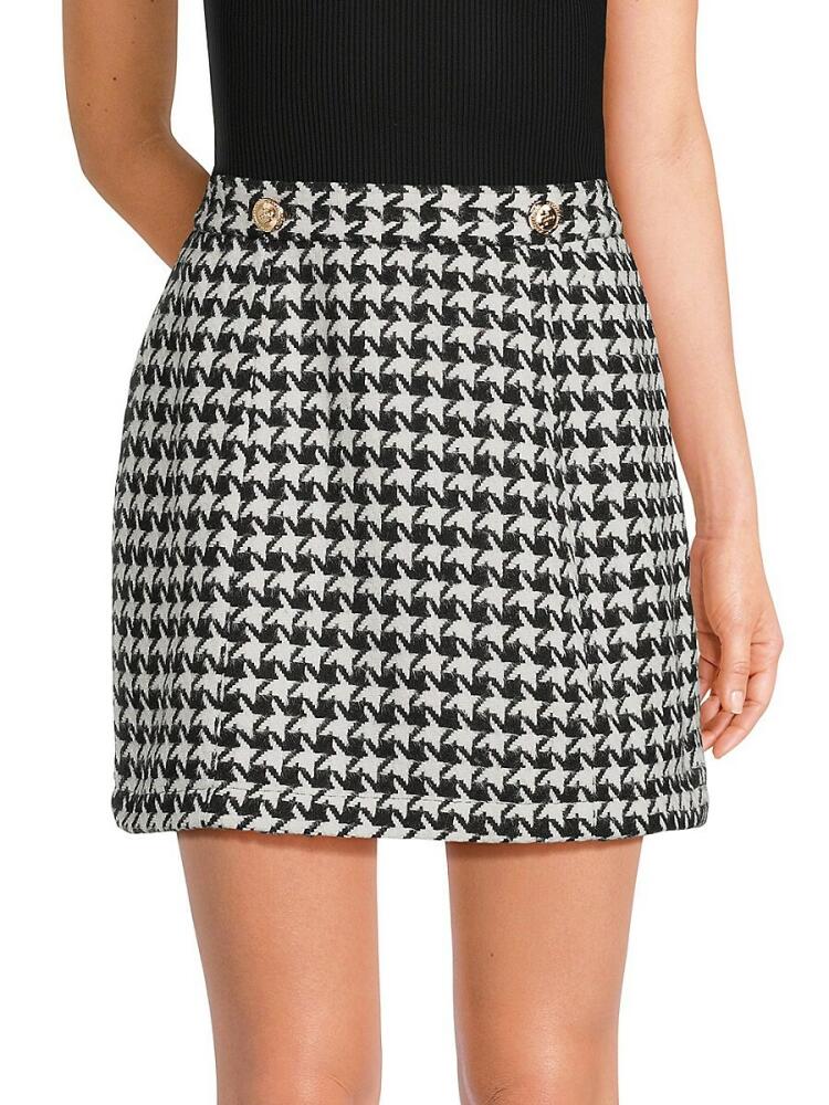 Walter Baker Women's Payton Houndstooth Mini Skirt - White Black Cover