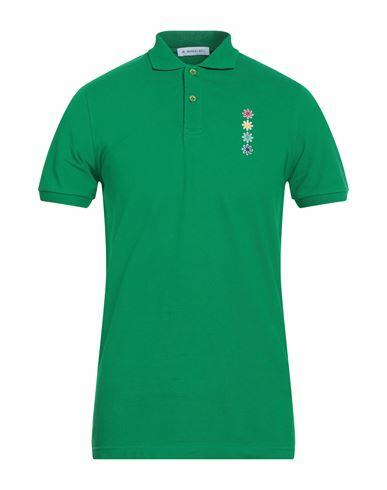 Manuel Ritz Man Polo shirt Green Cotton, Elastane Cover