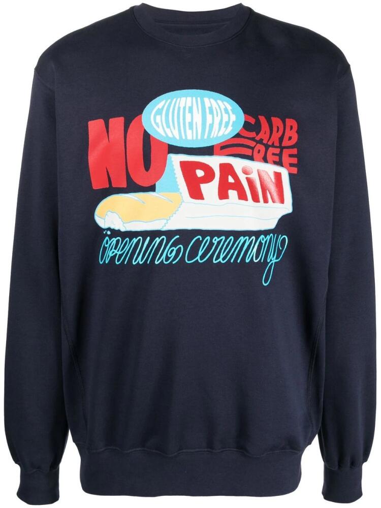 Opening Ceremony slogan-print crew-neck sweatshirt - Blue Cover