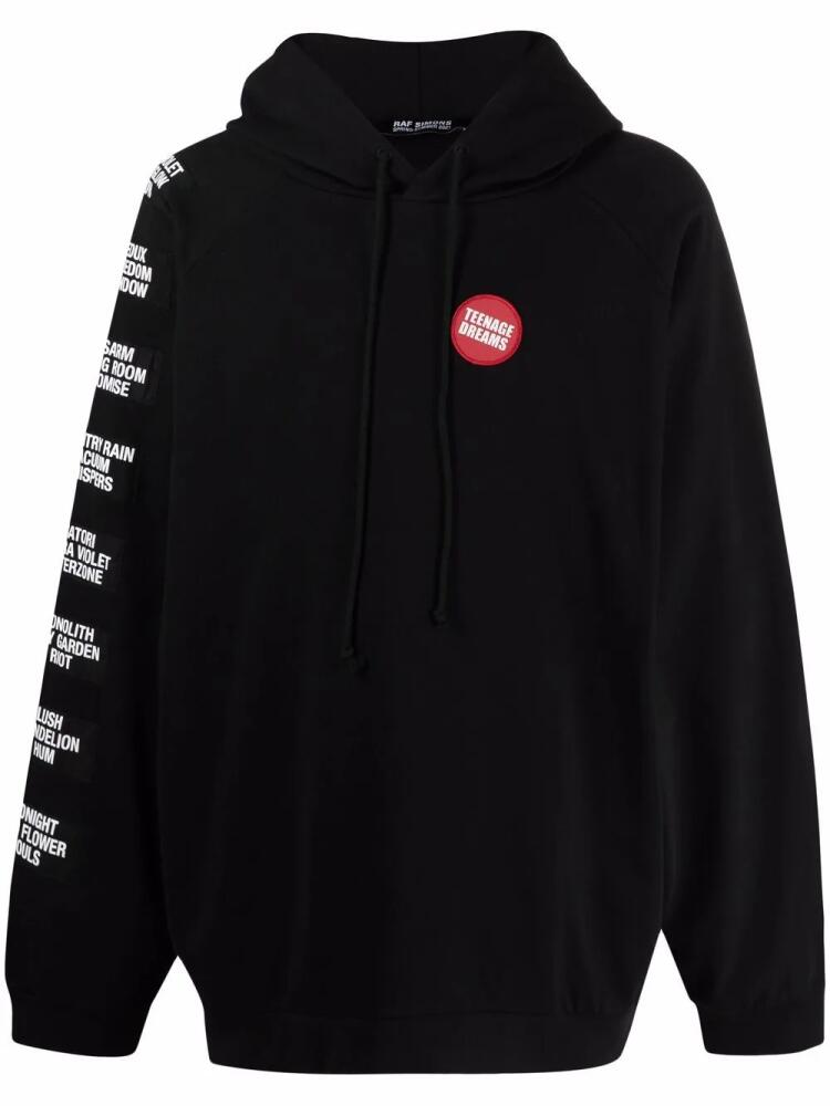 Raf Simons oversized patch-embellished hoodie - Black Cover