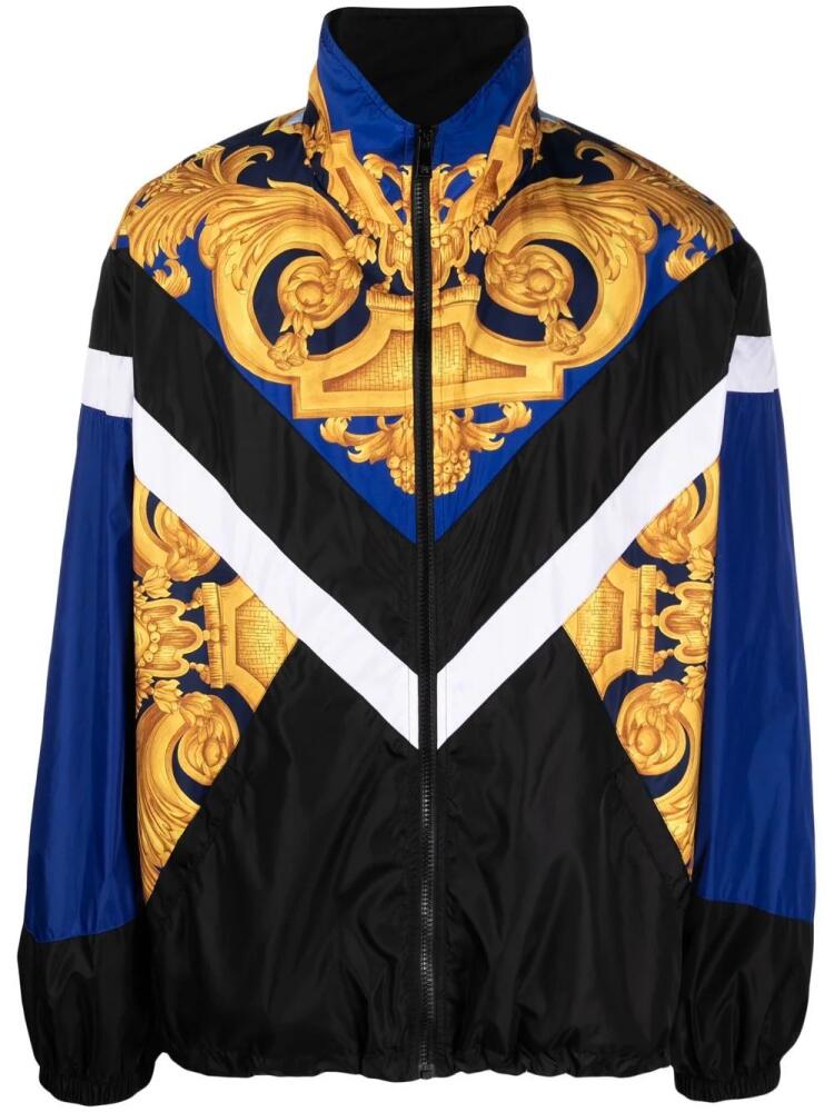 Versace Baroque-print zip-up jacket - Black Cover