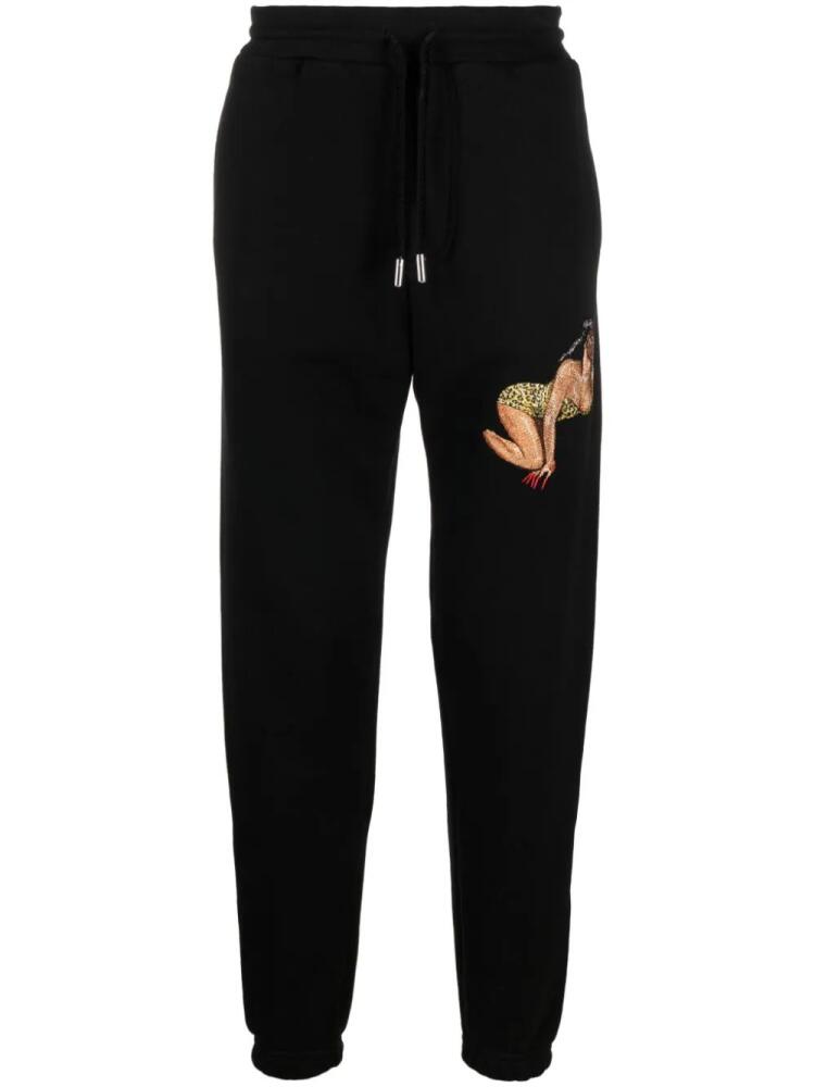 Roberto Cavalli printed cotton track pants - Black Cover