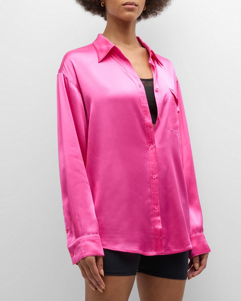 Terez Button-Front Silk Shirt Cover