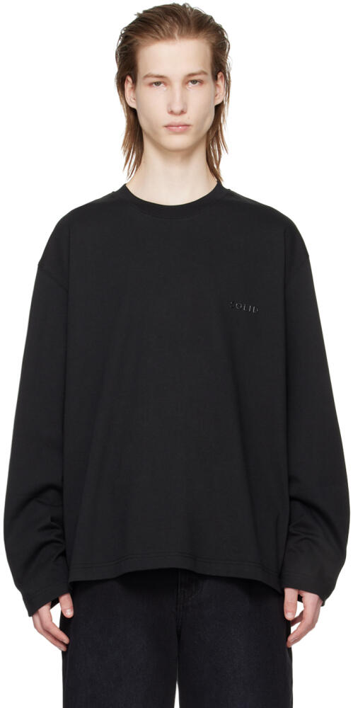 Solid Homme Black Bonded Long Sleeve T-Shirt Cover