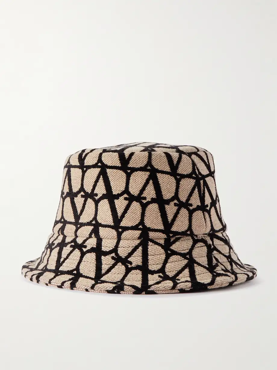 Valentino Garavani - Valentino Garavani Canvas-jacquard Bucket Hat - Black Cover