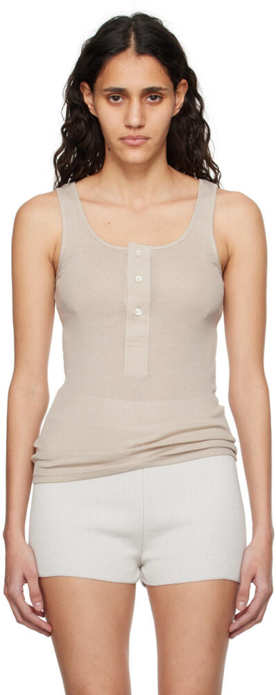 AMI Paris Beige Button Tank Top Cover