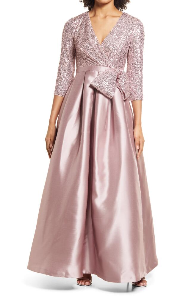 Eliza J Social Sequin Gown in Mau Cover