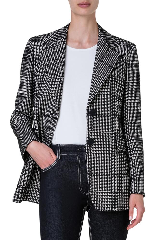 Akris punto Houndstooth Blazer in Black-Cashew Cover