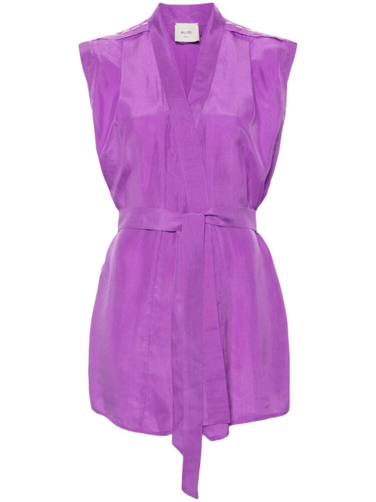 Alysi belted silk blouse - Purple Cover