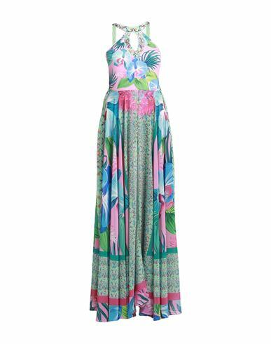 Gai Mattiolo Woman Maxi dress Turquoise Polyester, Rayon, Lycra Cover