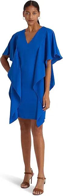 Lauren Ralph Lauren Georgette Caftan Cocktail Dress (Blue Saturn) Women's Dress Cover