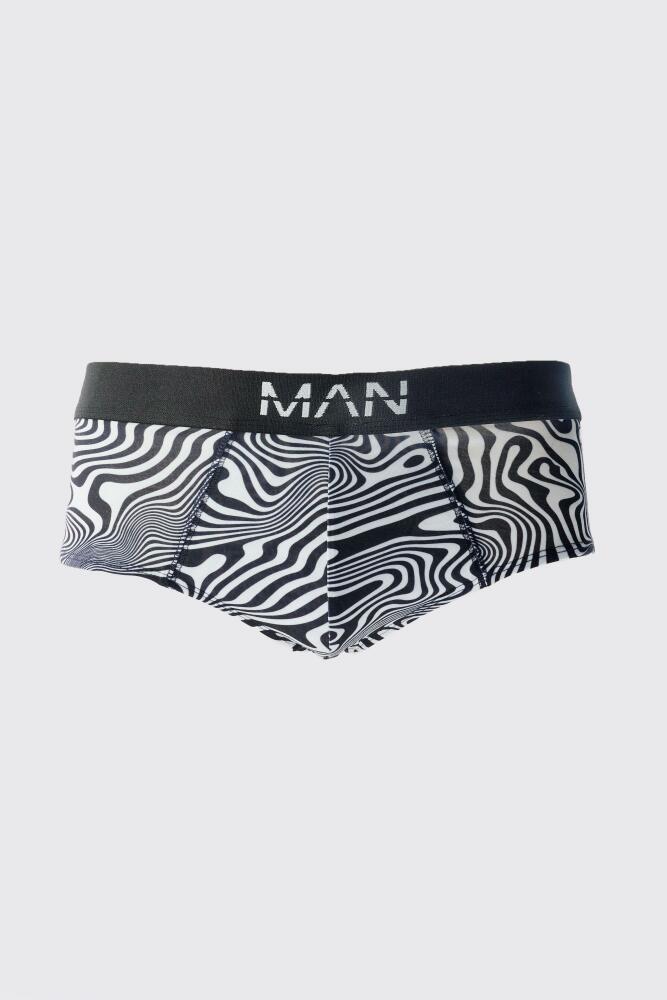 boohoo Mens Abstract Print Briefs - Black Cover