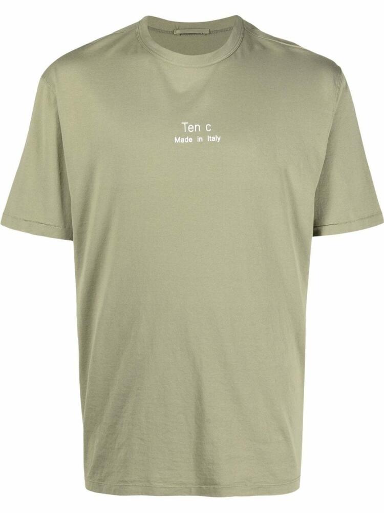 Ten C logo-print short-sleeve T-shirt - Green Cover