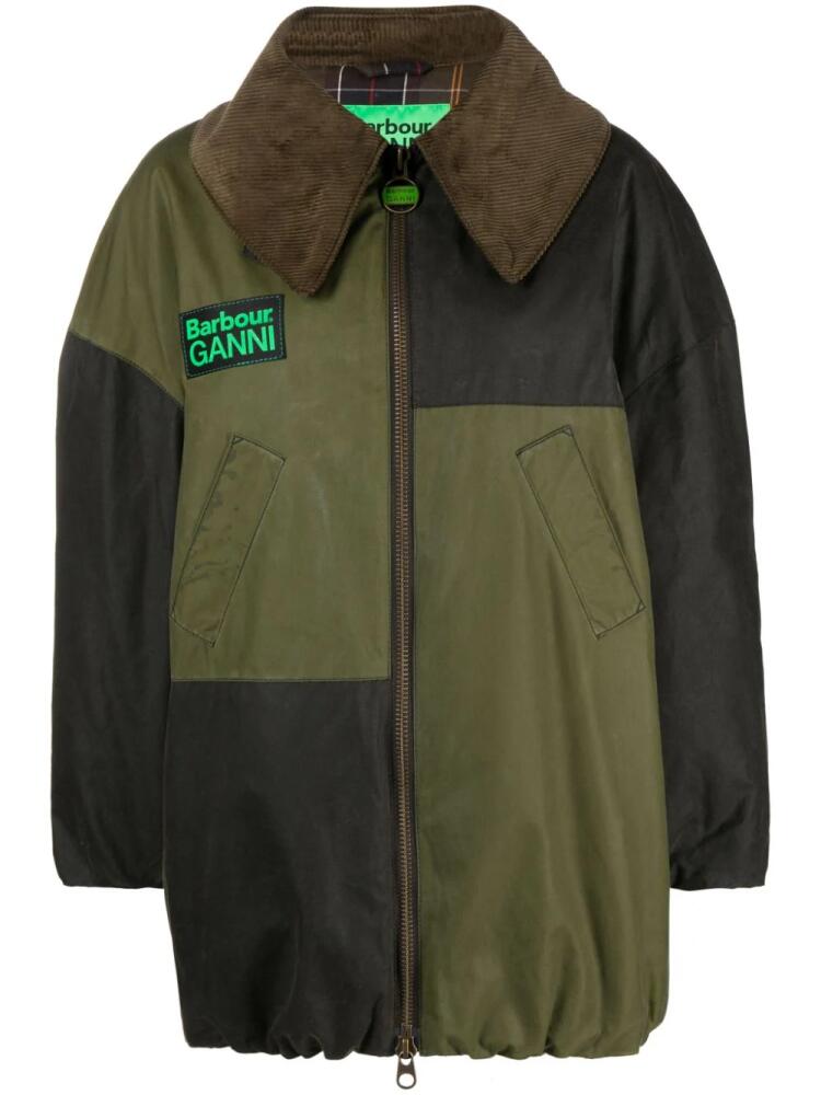 Barbour x GANNI panelled bomber jacket - Green Cover